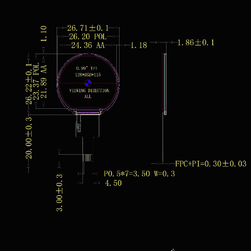 0.99inch TFT LCD