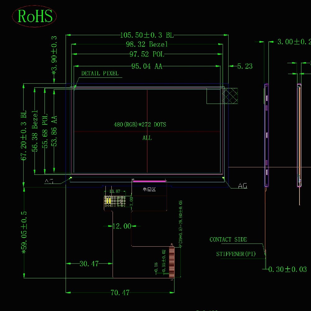 4.3inch TFT LCD